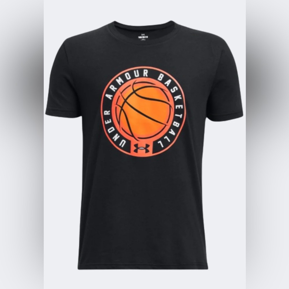 Under Armour UA Bball Icon Boys Basketball T-Shirt Black/Orange
